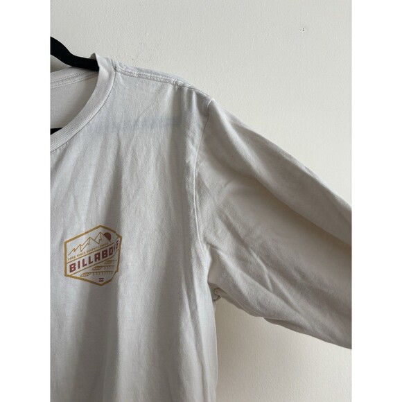 Billabong Mens Large Preium Tee Long Sleeve Ivory Beige Surf Grunge - Picture 3 of 7